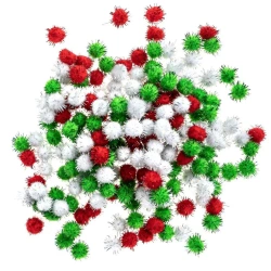 Pompony poliestrowe metalizowane 15mm 200szt - Dalprint