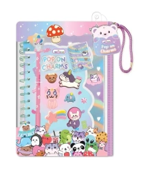 Notatnik na spirali z charmsami Zwierzątka - Hot Focus