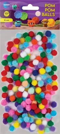 zestaw pomponów 200 szt. średnica 10 mm różne kolory 81172 centrum (10) - Panta Plast