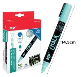 Marker kredowy do ścierania na sucho turkus (12szt - MP Main Paper