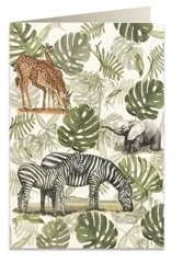 Karnet B6 + koperta 6030 Żyrafy i zebry - Tassotti