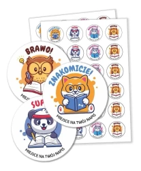 Naklejki motywacyjne - Szkolne zwierzątka 48 szt. - LearnHow