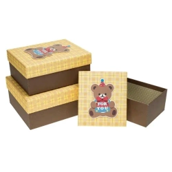 Pudełko prezentowe dziecięce 3szt miś ROZETTE