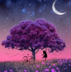 Diamentowa Mozaika Drzewo fioletowe- rowerem w świat magii NO-1005273 - Norimpex