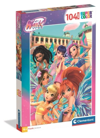 Puzzle 104 Maxi Super Kolor Winx - Clementoni