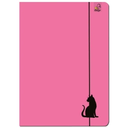 Paczka Teczka A4 z gumką Kot różowy 5 sztuk - EV-Corp PAP