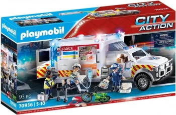 Zestaw figurek City Action 70936 Ambulans pogotowia ratunkowego: US Ambulance - Playmobil