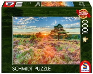 Puzzle PQ 1000 Zachód słońca na wrzosowisku G3 - Schmidt