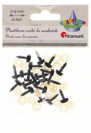 Nosy do maskotek plastikowe trójkątne 9x7mm 20szt - Titanum
