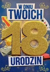 Karnet Urodziny 18 męskie - YEKU