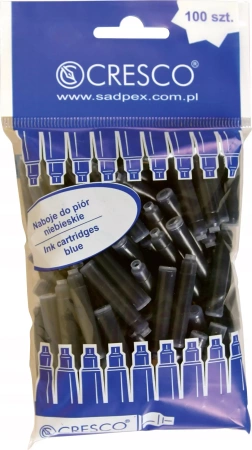 Naboje niebieski Cresco 100 SZTUK Naboje Do Pióra BLUE