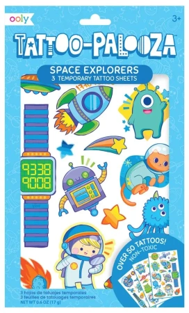 Tatuaże zmywalne Tattoo Palooza - Odkrywcy kosmosu - Kolorowe Baloniki