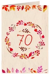 Karnet drewniany C6 + koperta Urodziny 70 - Cozywood