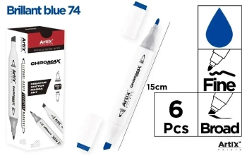 Marker Chromax z 2 końcówk brilliant blue 74 (6szt - Artix