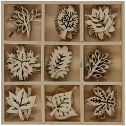 Drewniane dekoracje w pudełku mix 45szt - Titanum