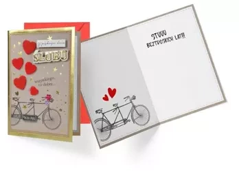 Karnet B6 FR-012 Ślub rower - Kukartka