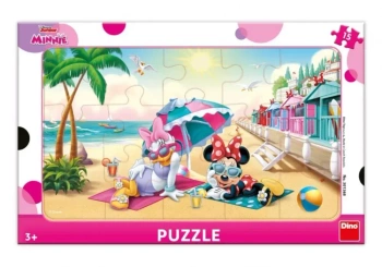 Puzzle 15 ramkowe Myszka Minnie Na plaży - Dino Toys