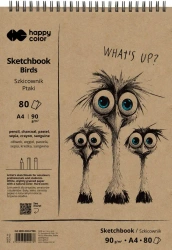Szkicownik na spirali A4/80K Ptaki HAPPY COLOR - GDD