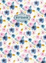 Notatnik ozdobny 64 strony kratka Kwiaty niebieski - Fresh