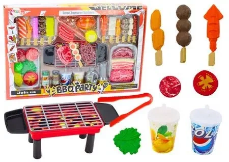 Zestaw przyjęcie grill potrawy napoje warzywa 40el - Leantoys