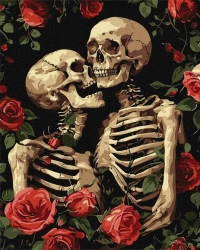 Malowanie po numerach - Zakochane Szkielety - Ideyka