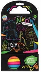 Książka do kolorowania +5 neon markerów Zwierzęta - Grafix