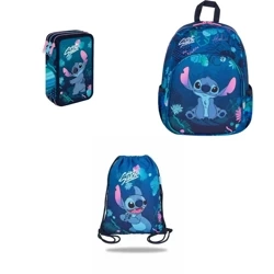 Plecak przedszkolny + piórnik z wyposażeniem + worek Lilo i Stich CoolPack