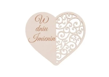 Drewniany napis - W dniu imienin 5szt biały - Cresco