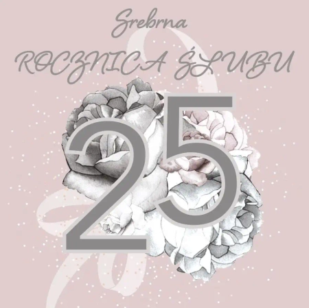 Karnet Swarovski kwadrat CL4407 Rocznica Ślubu 25 - Clear Creations