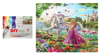 Malowanie po numerach Jednorożec z księżniczką - SWEDE