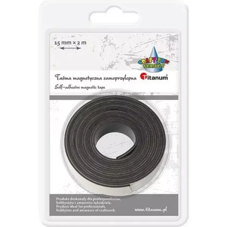Taśma magnetyczna samoprzylepna 15mmx2m czarna - Titanum