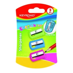 Temperówka plastikowa pojedyncza 3szt MIX - Keyroad