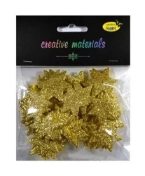 Gwiazdki z pianki brokatowej złote ok 50szt - Galeria Hobby