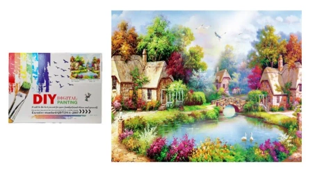 Malowanie po numerach Domki nad wodą - SWEDE