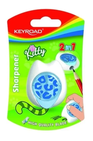 Temperówka plastikowa pojedyncza z gumką MIX - Keyroad