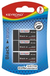 Gumka uniwersalna Black 3szt - Keyroad