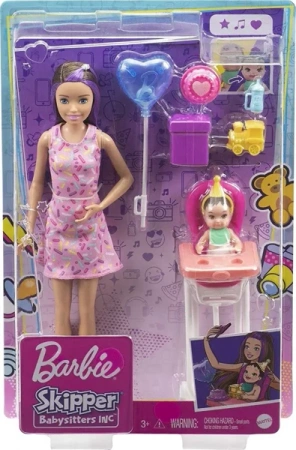 Lalka Barbie Skipper Klub Opiekunek Krzesełko Mini Urodziny GRP40 - Mattel