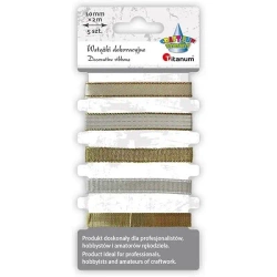 Wstążki 10mm 5x2m złote - Titanum
