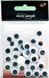 Oczy samoprzylepne okrągłe 12mm 30szt - Galeria Hobby