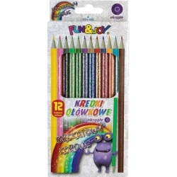 Kredki ołówkowe brokatowe 12 kolorów - Titanum