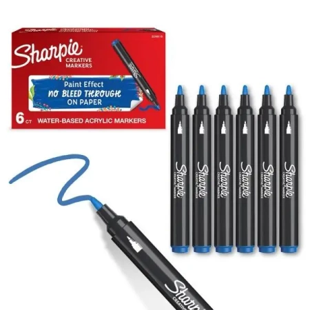 Markery akrylowe niebieskie (6szt) - Sharpie