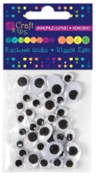 Samoprzylepne ruchome oczka owalne 36szt mix - Dalprint