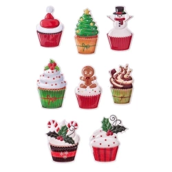 Naklejki puffy muffinki 8szt - Dalprint dpCraft