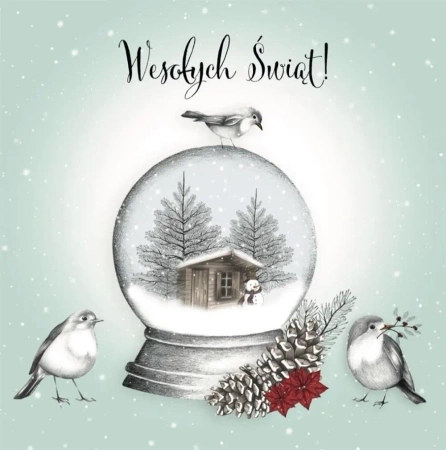 Karnet Swarovski kwadrat CL0803 Święta Domek - Clear Creations