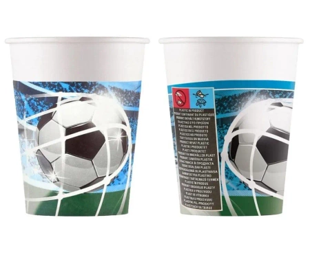 Kubeczki papierowe Piłka Nożna 200ml 8szt - Godan