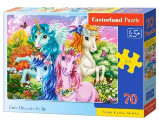 Puzzle 70 Cute Unicorns Selfie CASTOR - Castorland