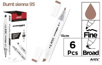 Marker Chromax z 2 końcówk. burnt sienna 95 (6szt) - Artix