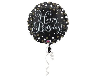 Balon foliowy Sparkling Happy Birthday 46cm - Amscan
