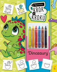 Dinozaury. Rysowanie krok po kroku z kredkami - Ewelina Protasewicz