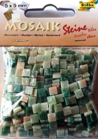 Mozaika kamyczki marmurkowe 5x5mm zielona - Galeria Hobby